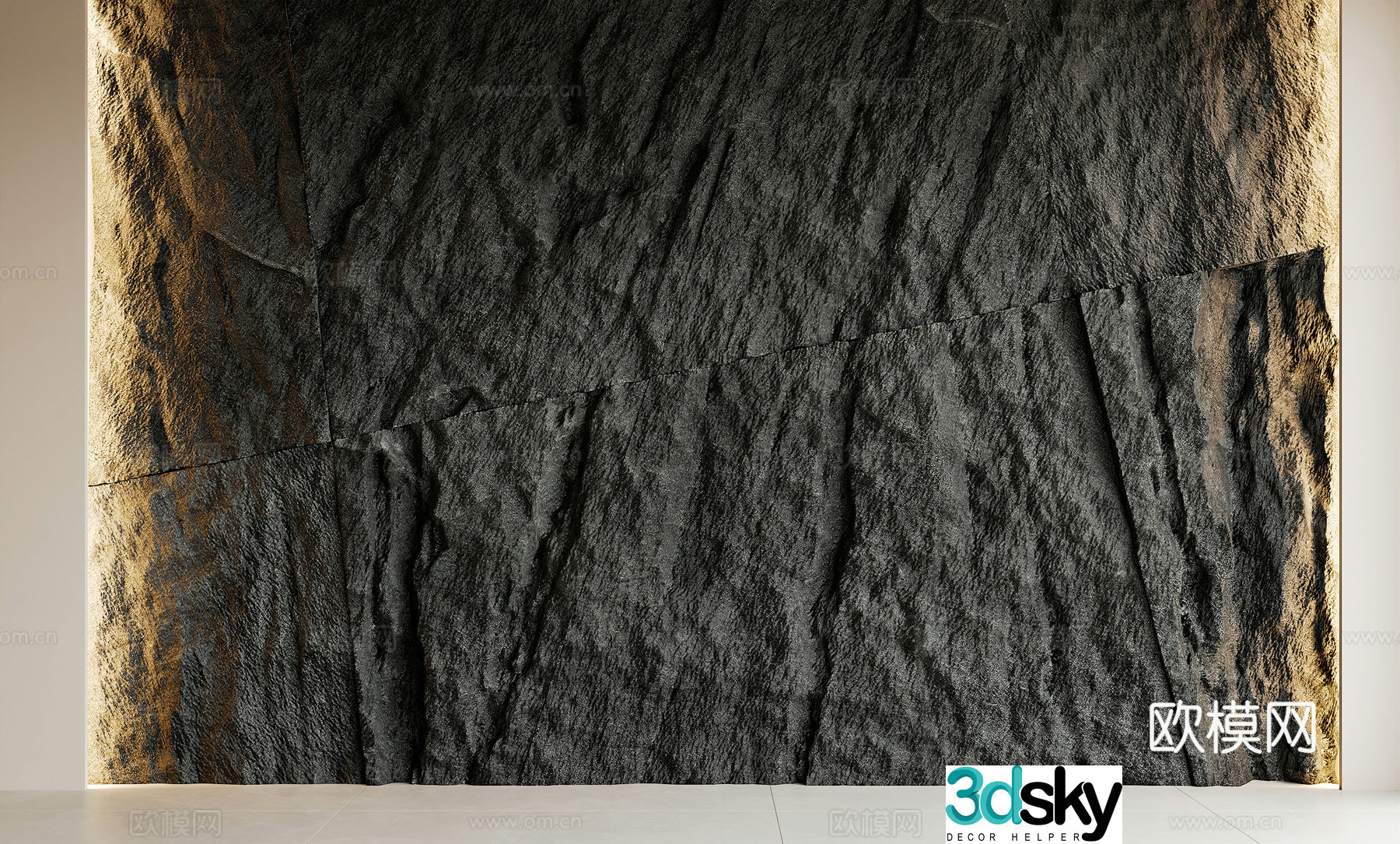 Modern wool stone background wall wool stone wall wool stone culture stone rock wall stone wall 3d model