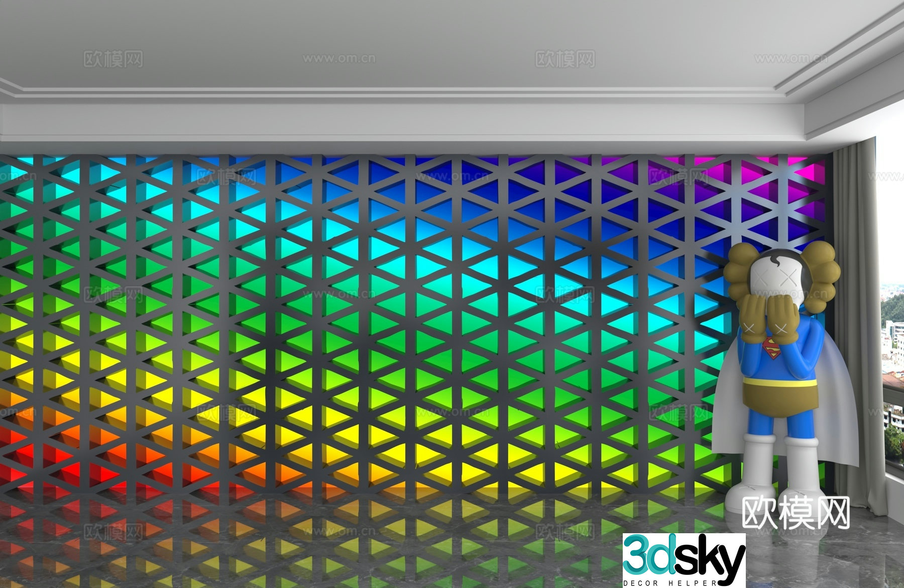 Modern background wall 3d model