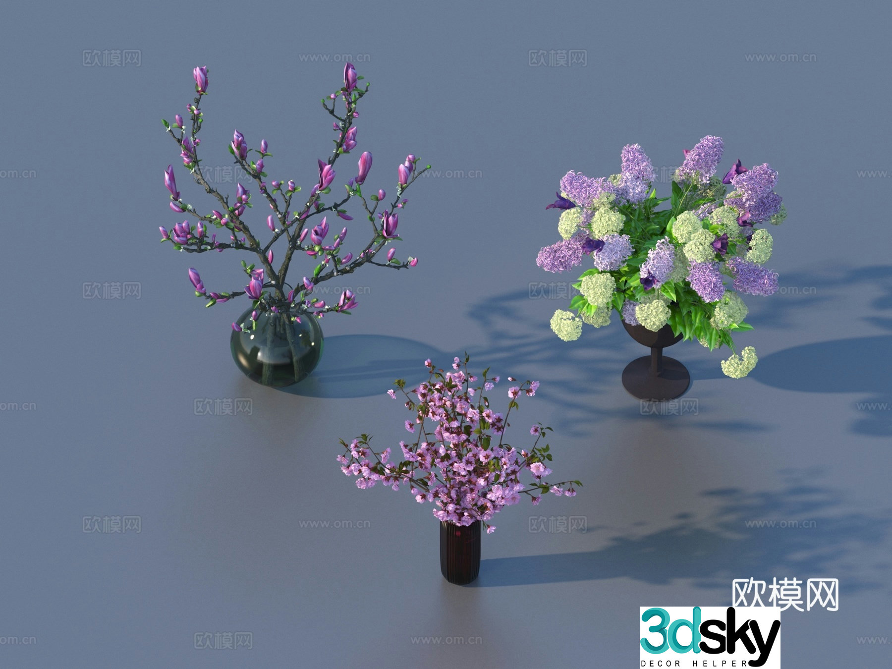 Flowers flower ornaments flower pots potted plants green plants plant 3d model