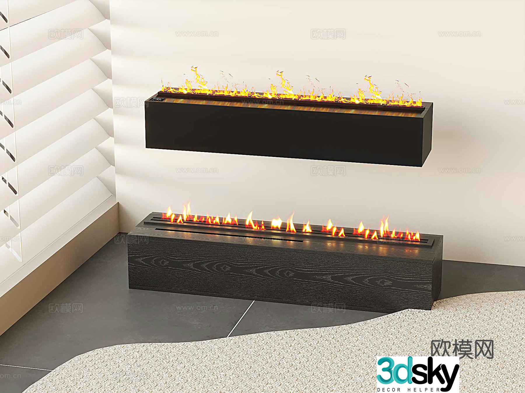 Modern fireplace electronic fireplace stove heater 3d model