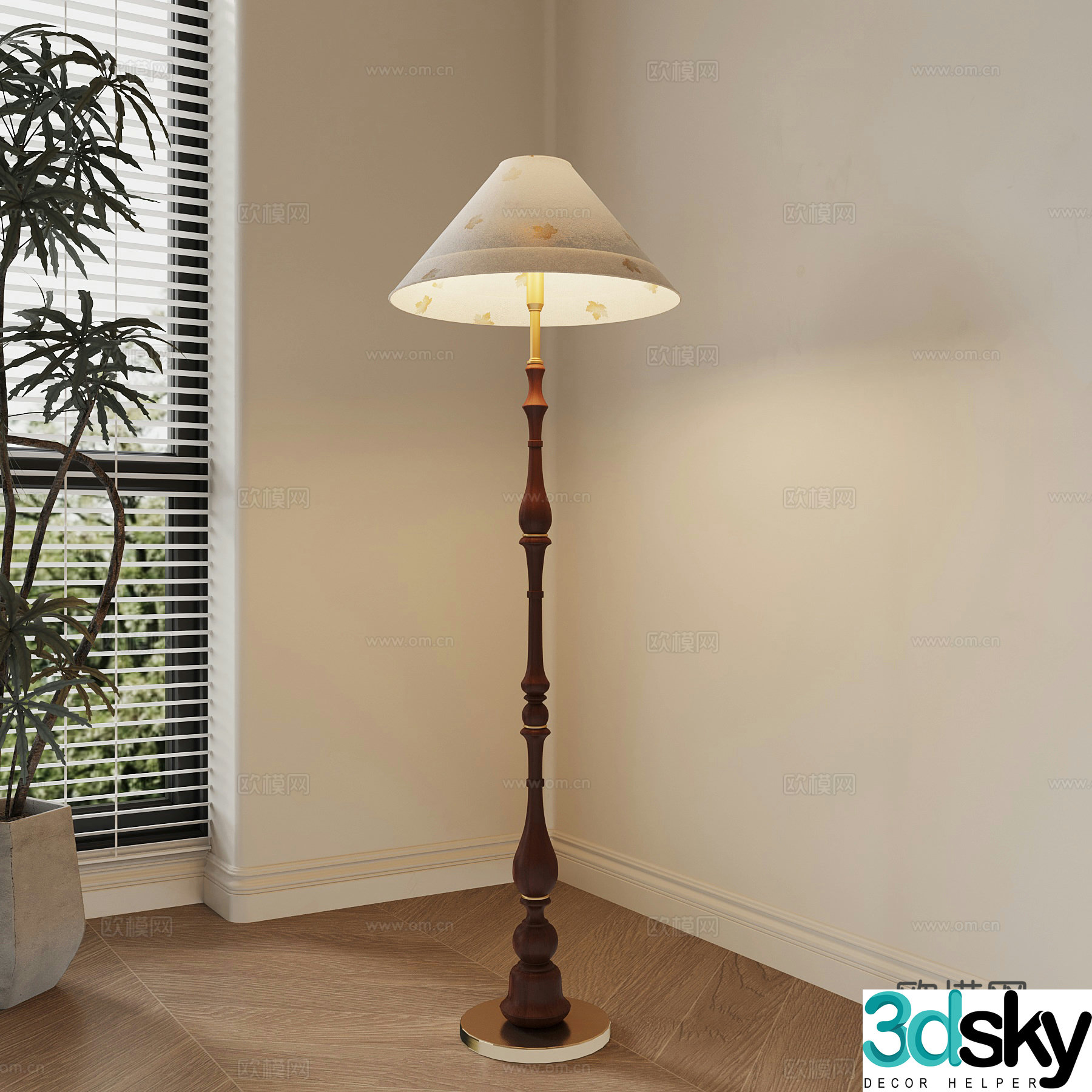 French floor lamp decorative lamp 3d model