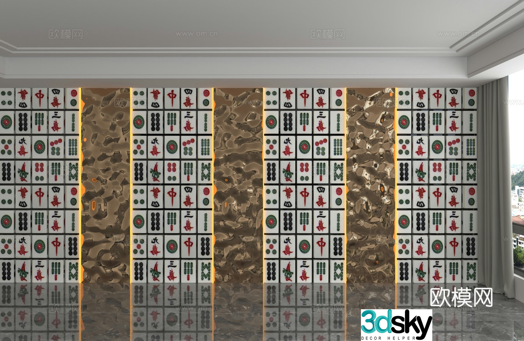 Modern background wall 3d model