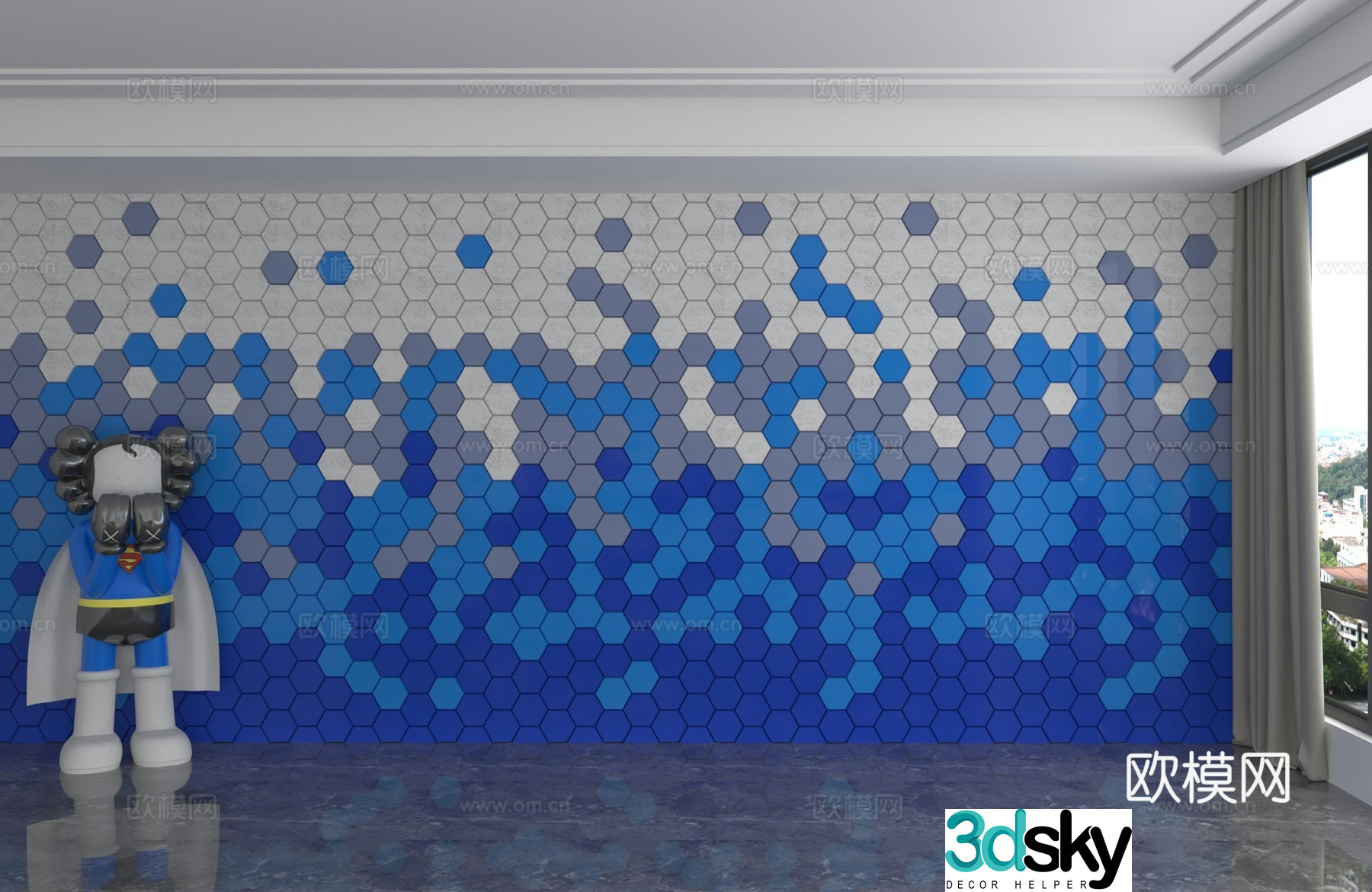 Modern background wall 3d model
