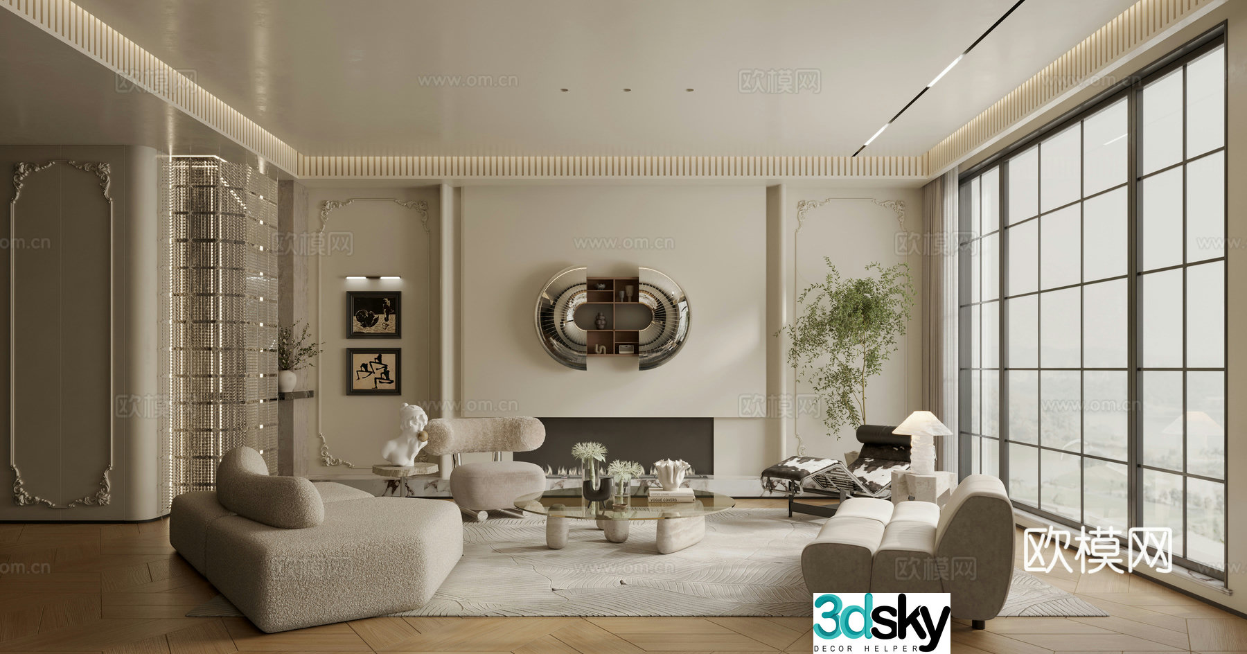 French living room 3d model
