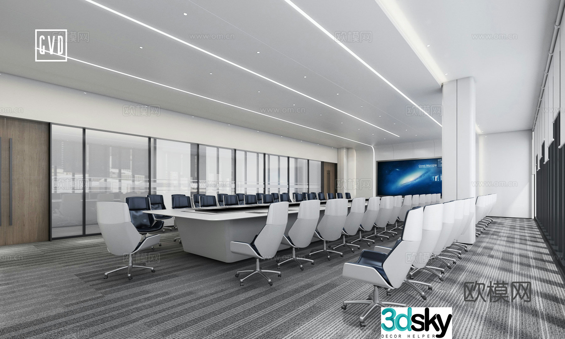 Workwear space Office space Modern conference room Technology conference room Large conference room Multiple people 3D model