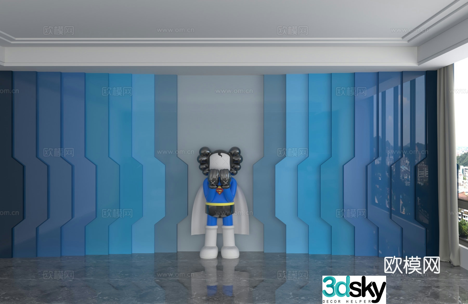 Modern background wall 3d model