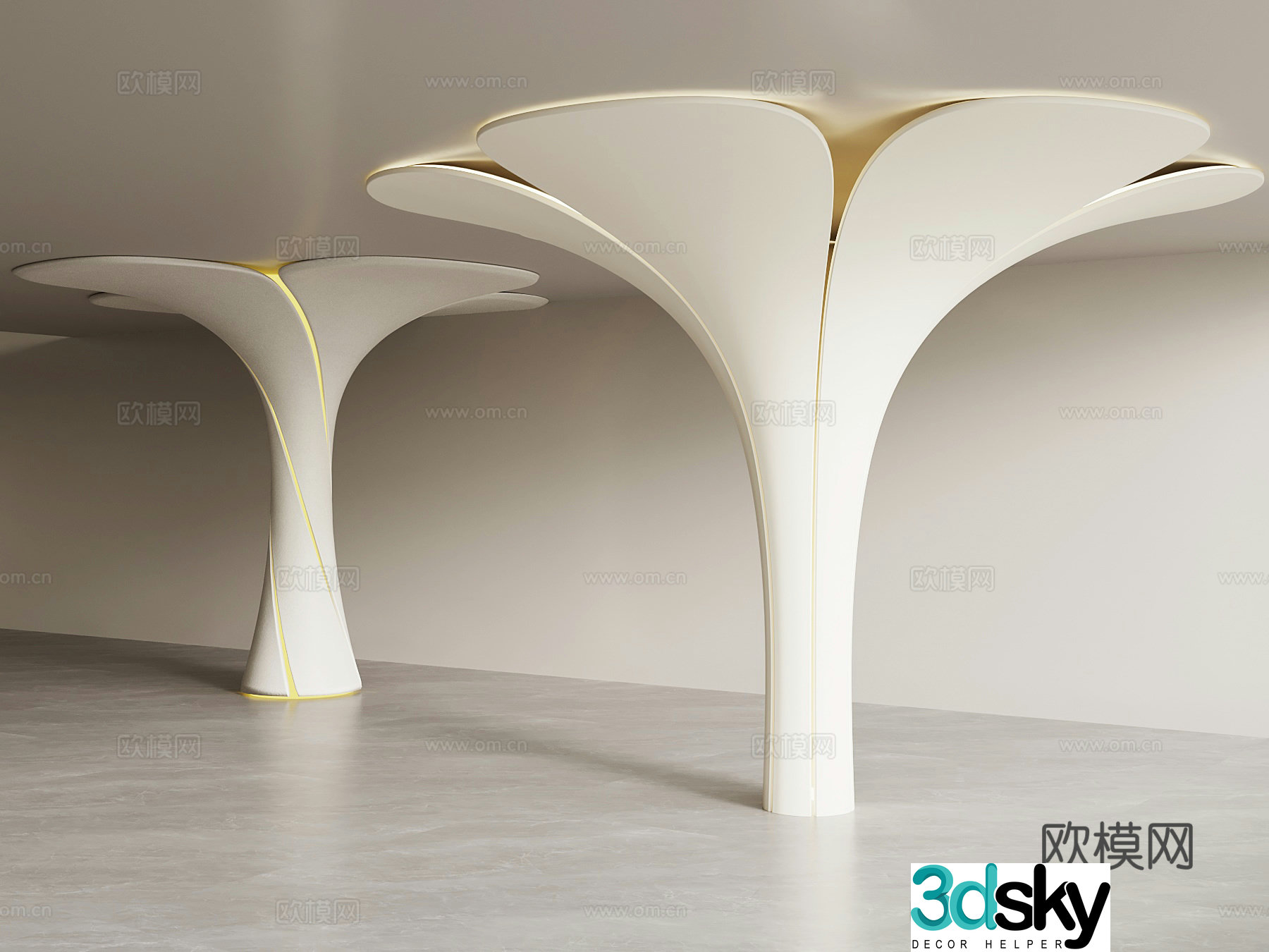 Modern shaped column 3D model