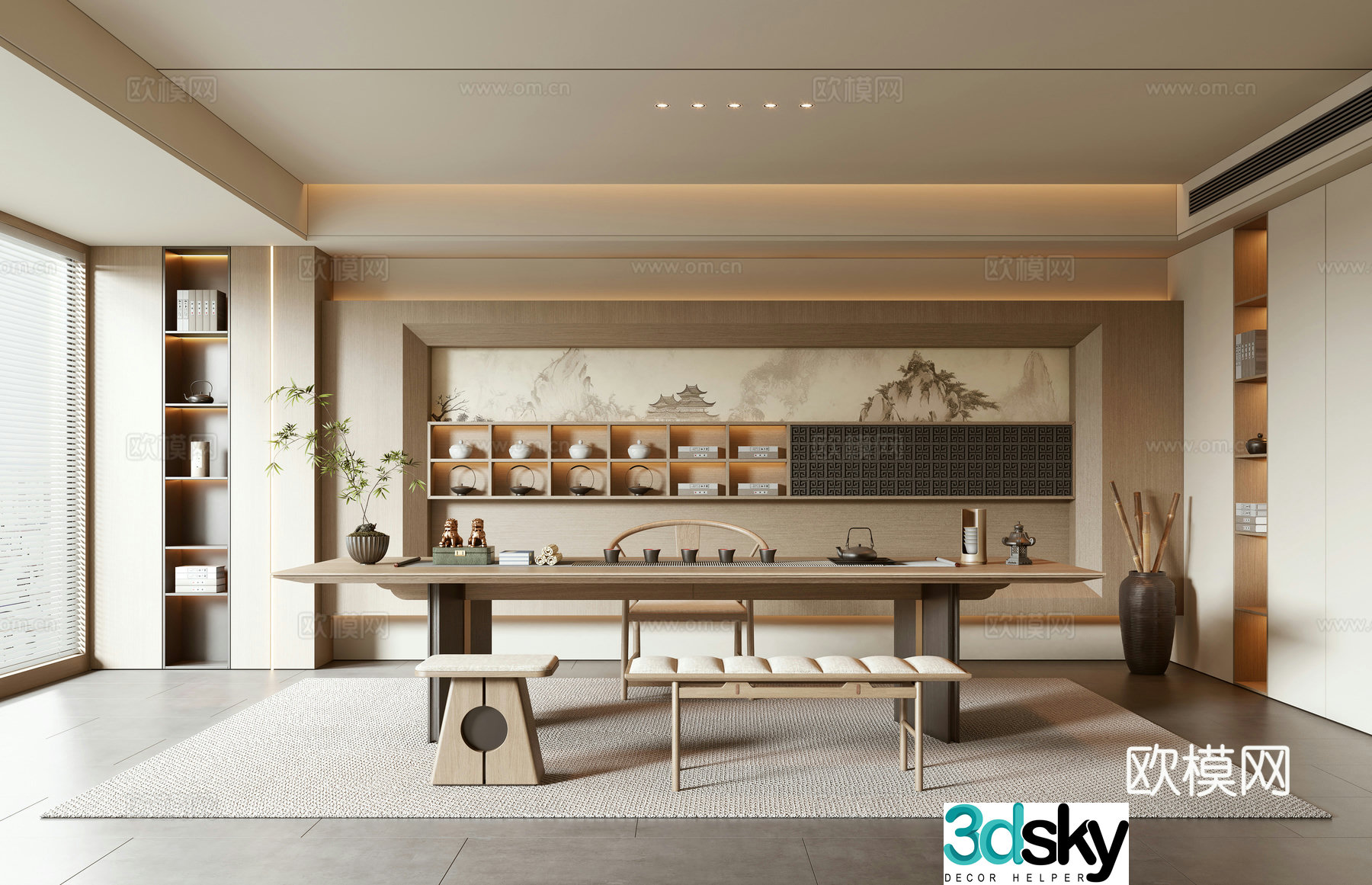 New Chinese tea room 3D model