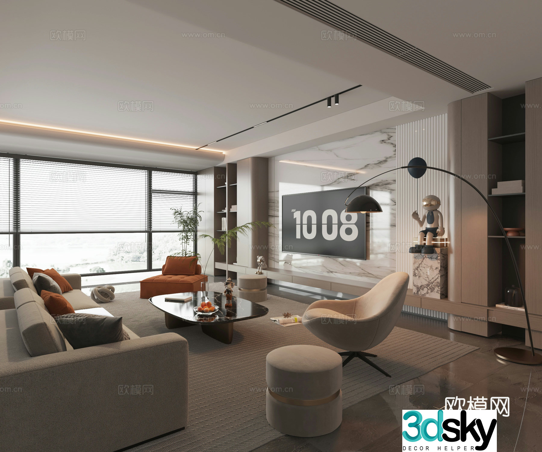 Modern living room 3d model
