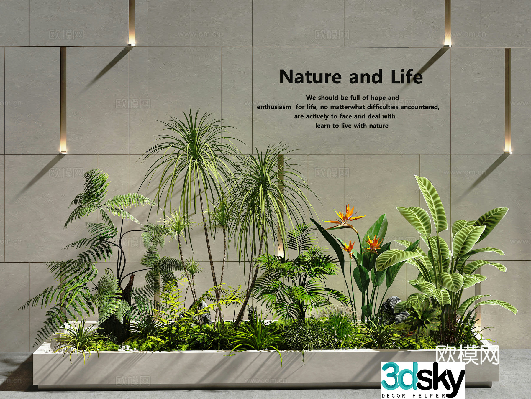 Plant pile green plant combination landscape garden landscape interior landscape 3d model