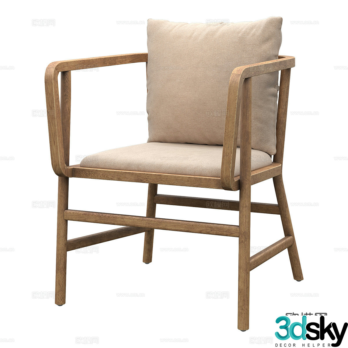 Nordic simple single sofa single sofa simple sofa casual sofa 3d model