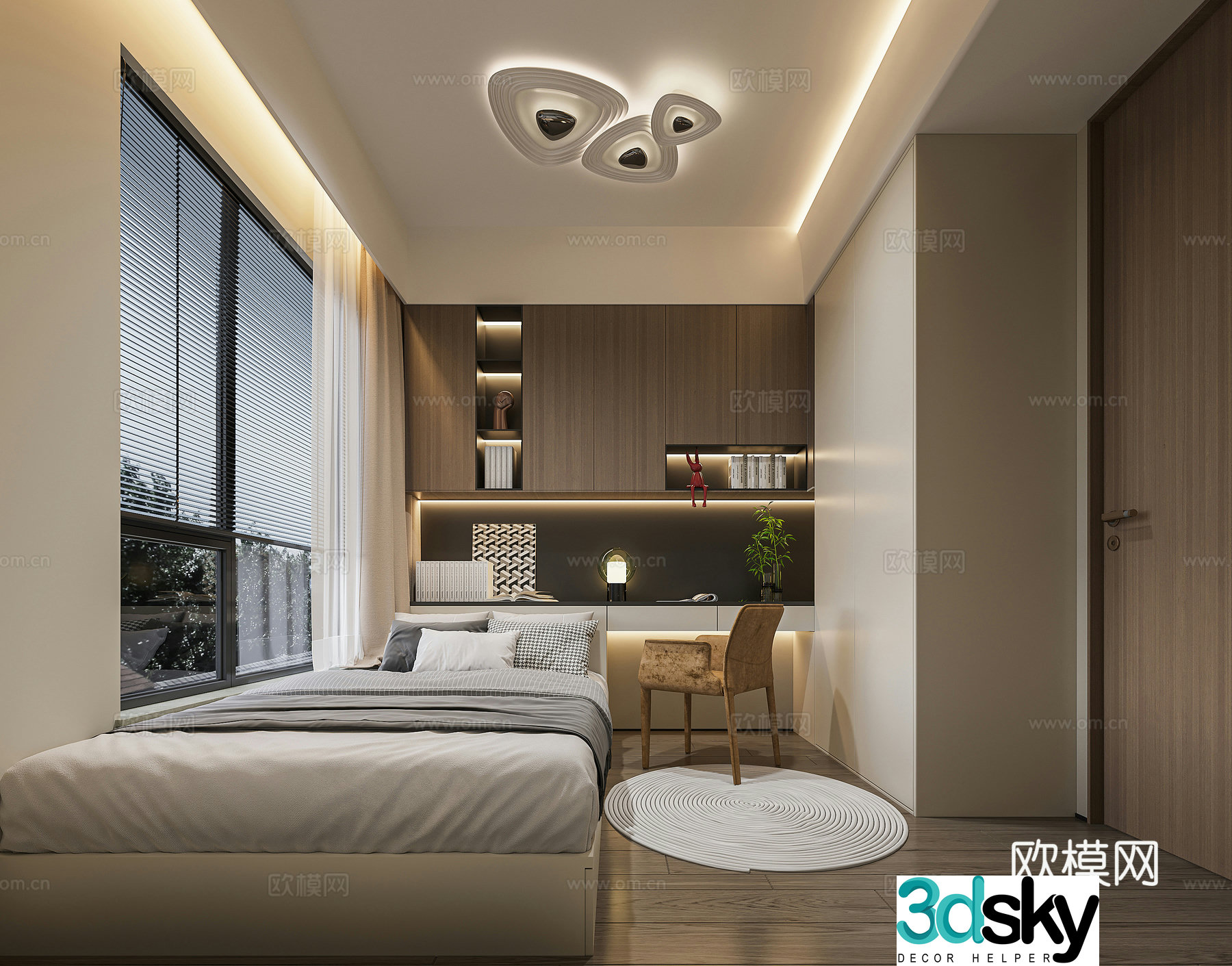Modern tatami bedroom 3d model