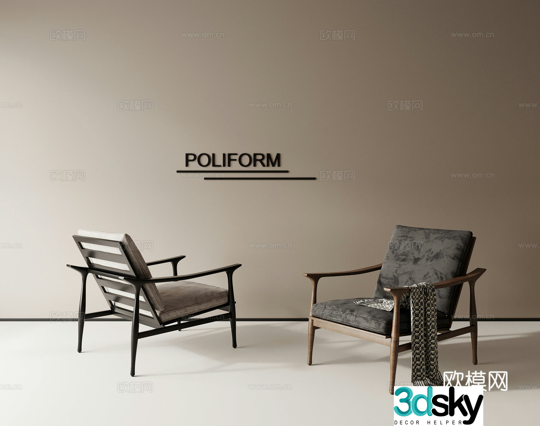 3D model of leisure chair lazy sofa