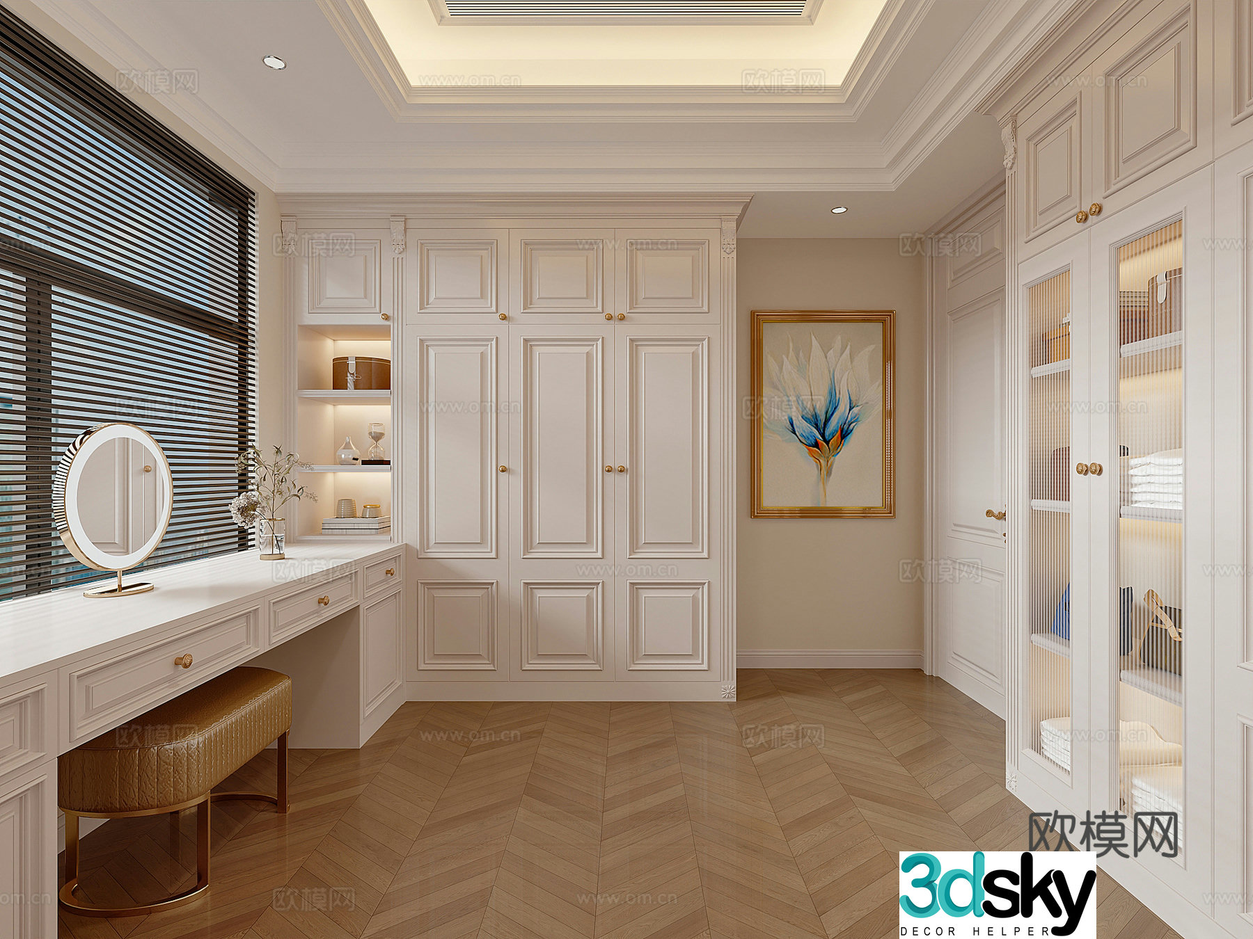 American European style cloakroom American European style wardrobe 3D model