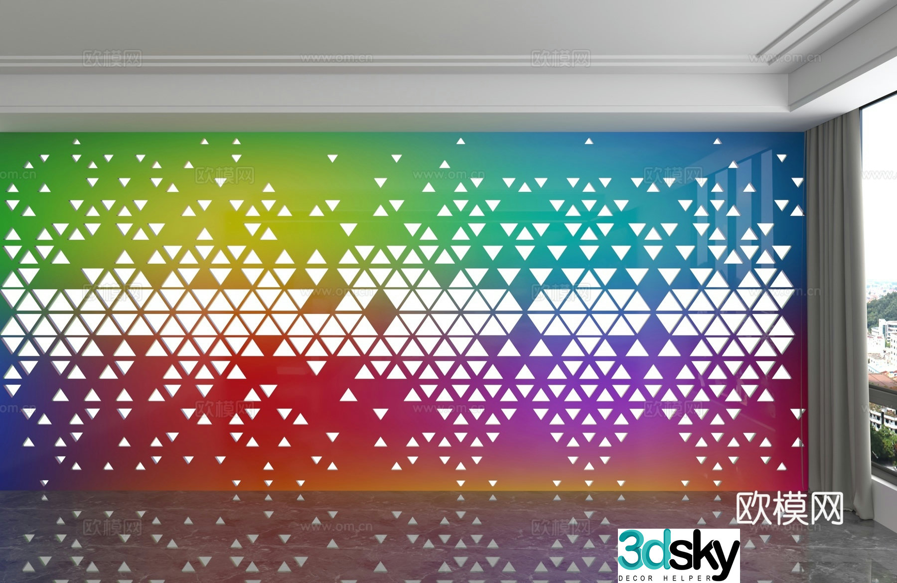 Modern background wall 3d model