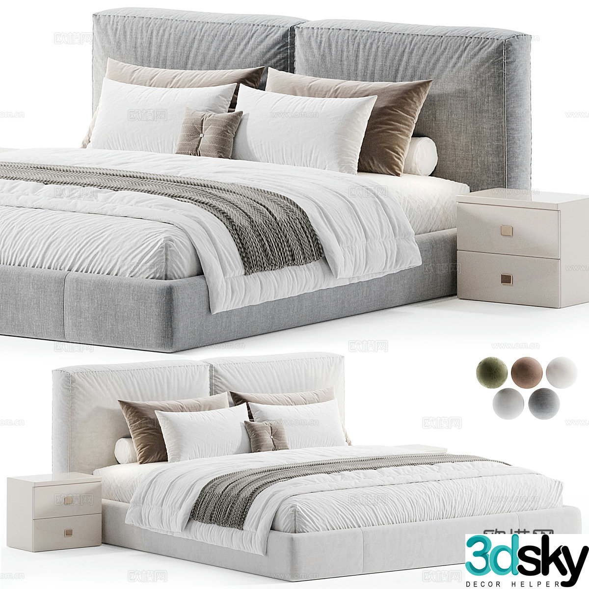 Double bed 3d model