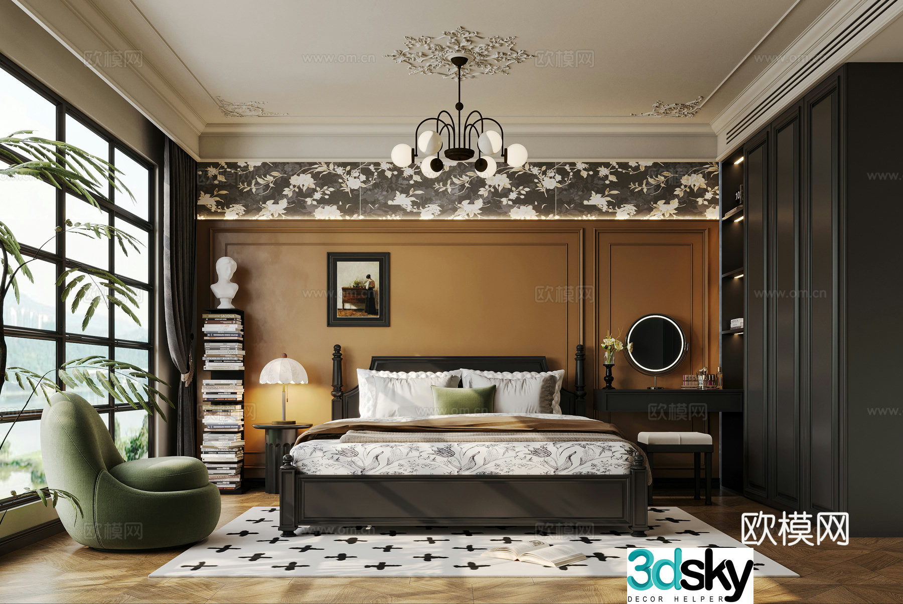 French medieval bedroom 3d model
