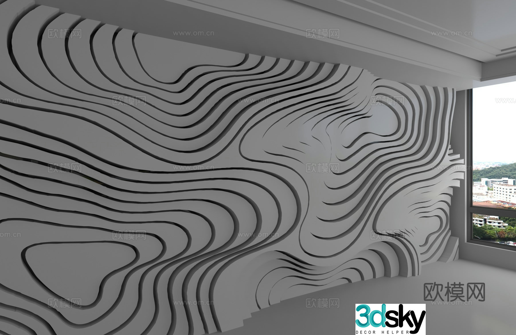 Modern background wall 3d model