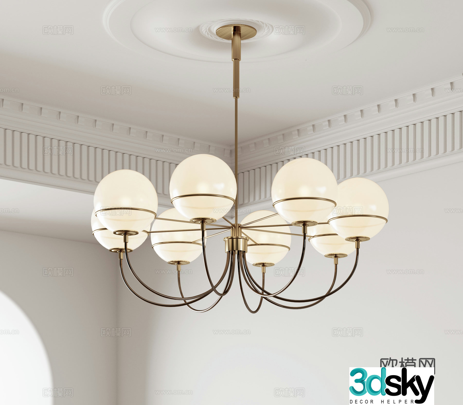 Case French Chandelier Glass Chandelier Multi-head Chandelier Living Room Chandelier 3D Model