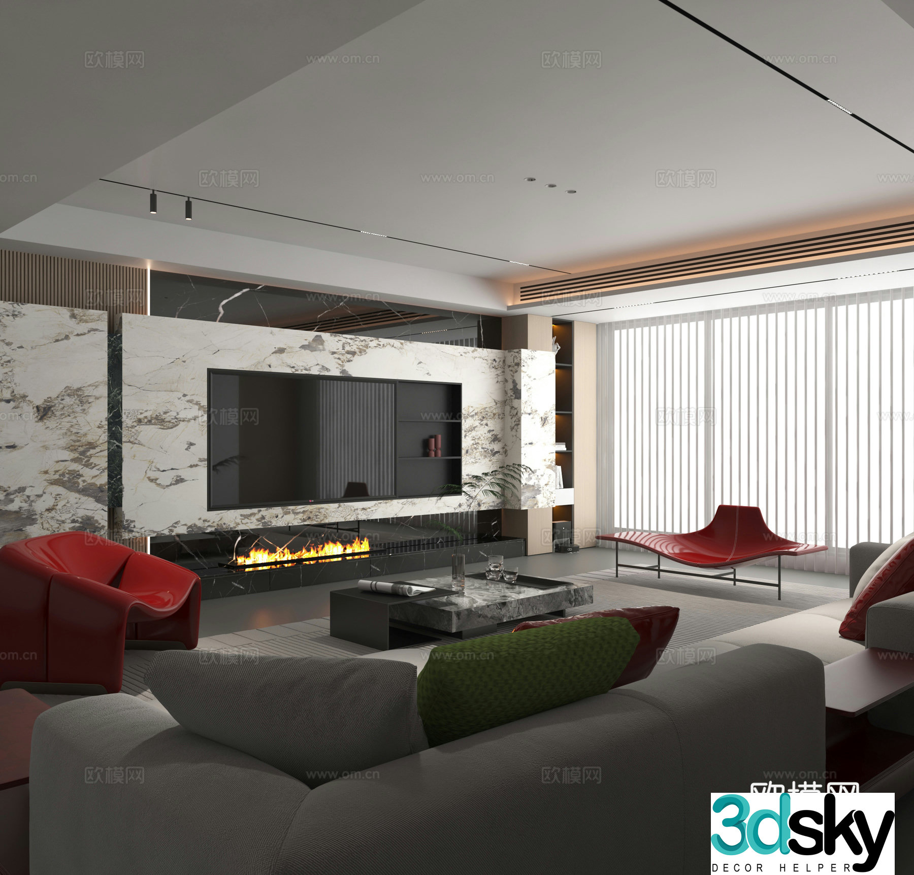 Modern living room 3d model