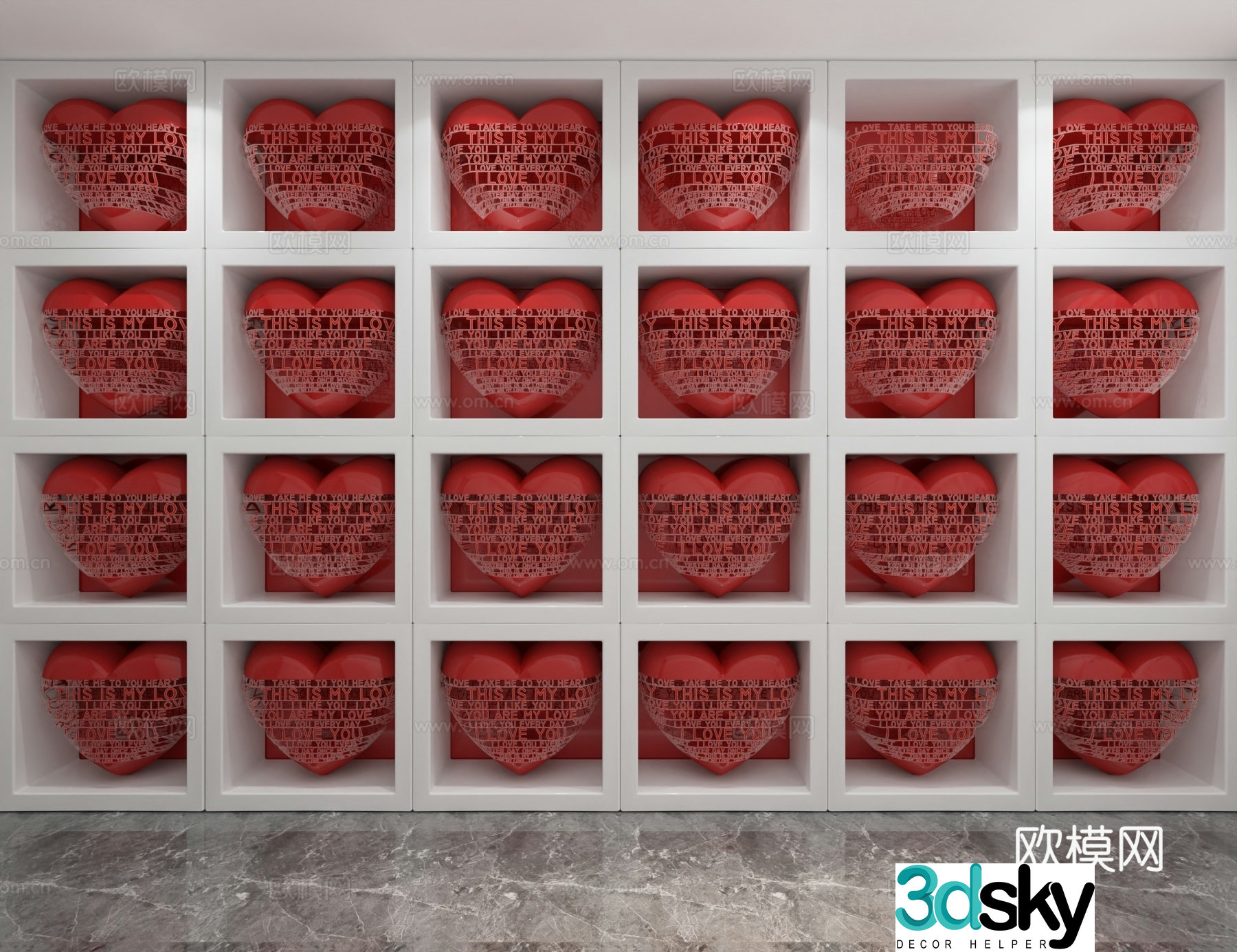 Modern background wall 3d model