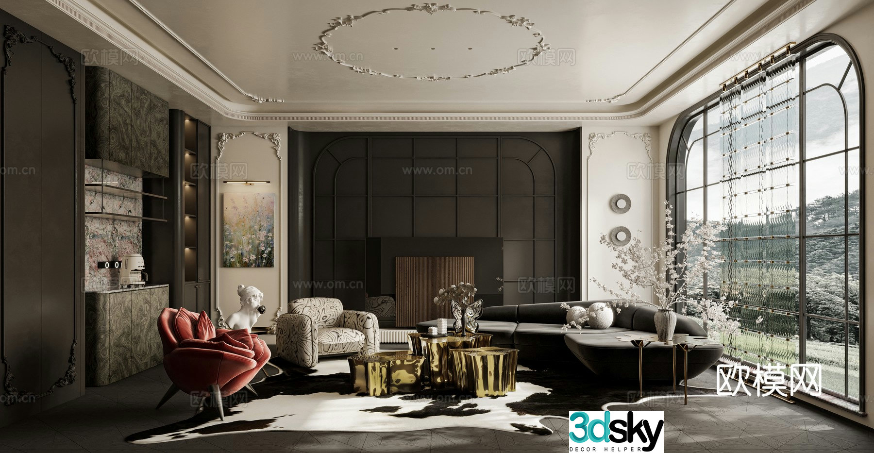 French living room 3d model