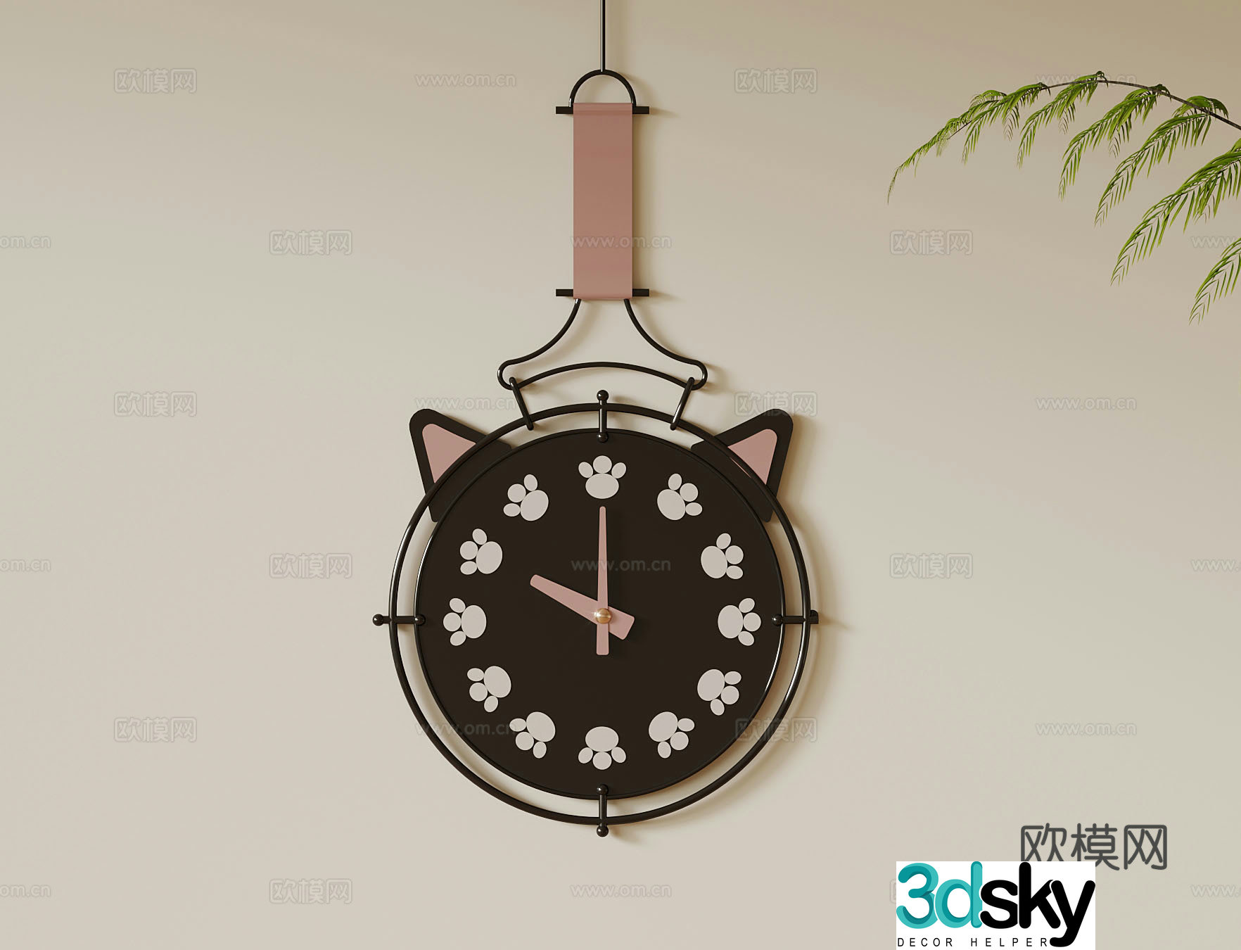 Modern children’s clock wall clock cartoon clock 3d model