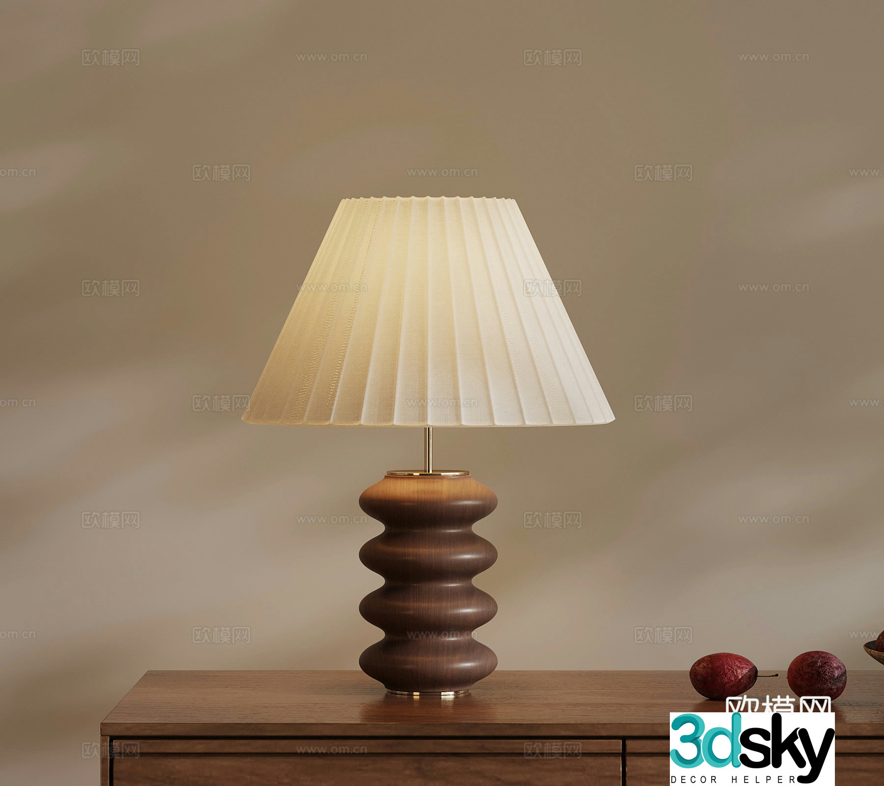 French medieval style table lamp 3d model