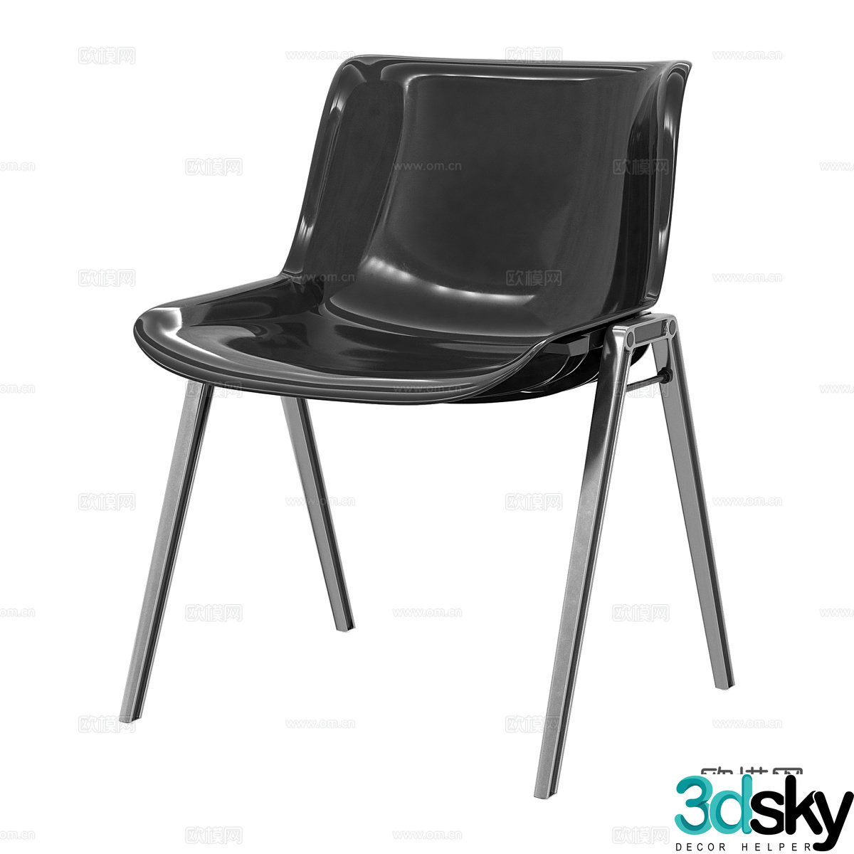 Modern minimalist chair Single chair Simple chair Dining chair Stool 3d model