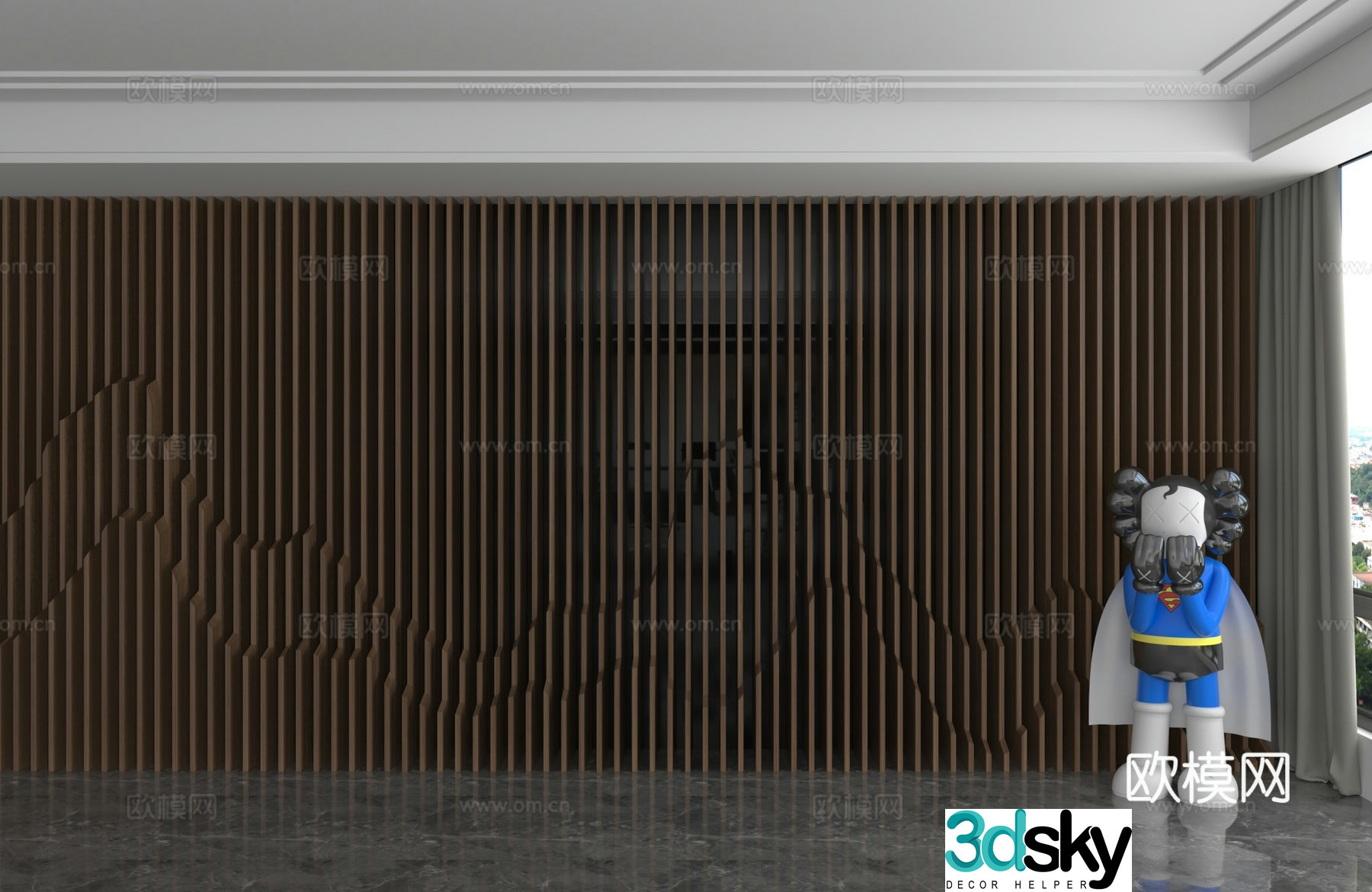 Modern background wall 3d model
