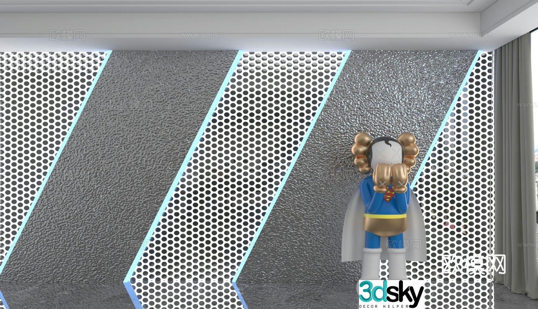Modern background wall 3d model