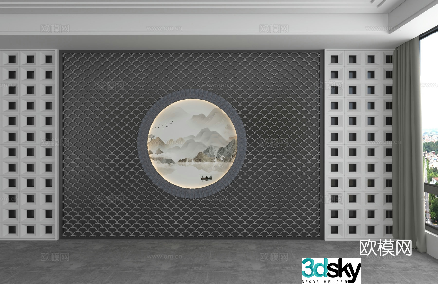 Modern background wall 3d model