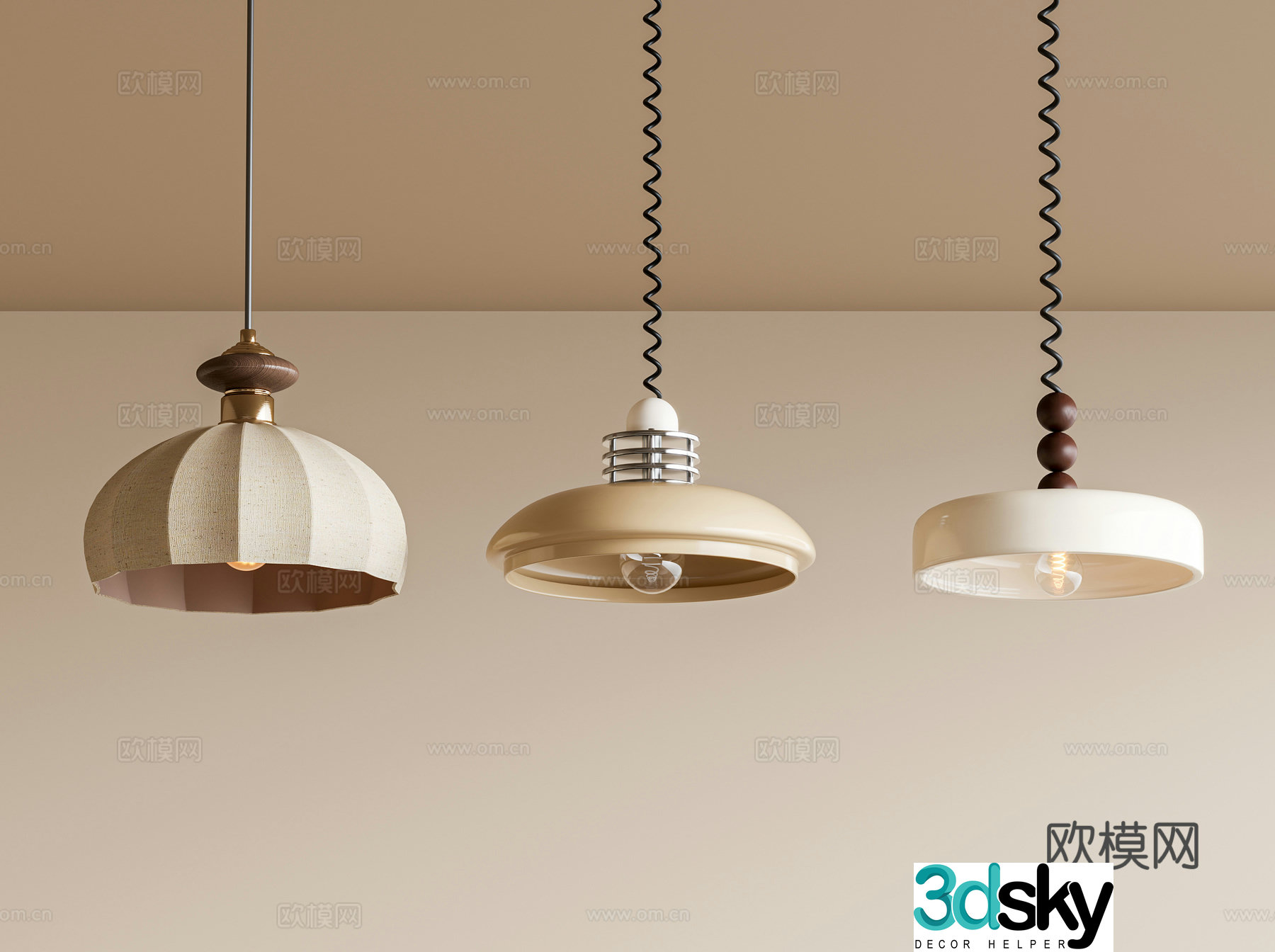 Modern medieval style chandeliers combination restaurant chandeliers bedside chandeliers small chandeliers 3D model