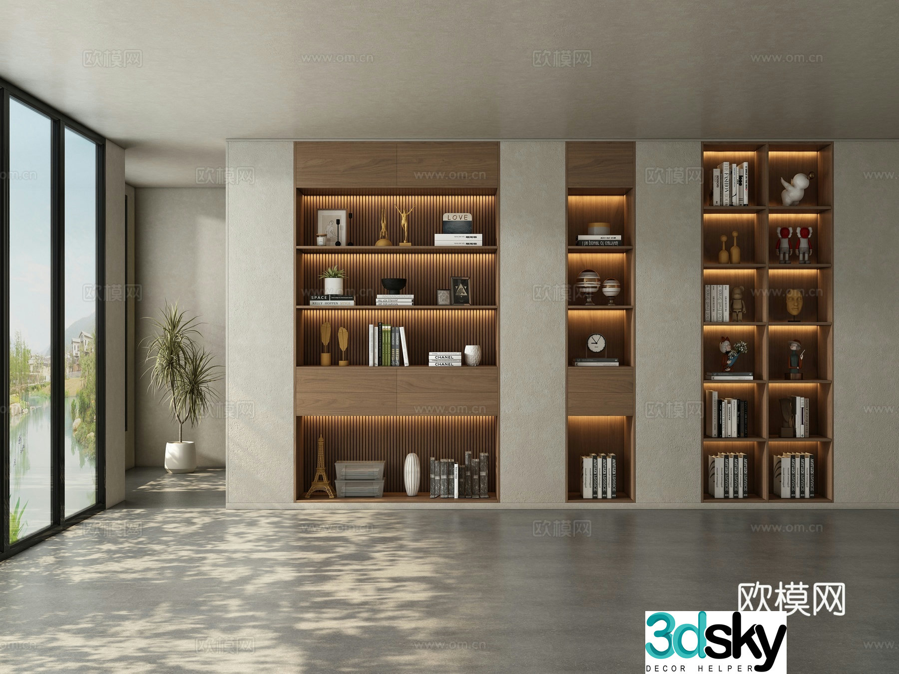 Tea room background wall 3d model