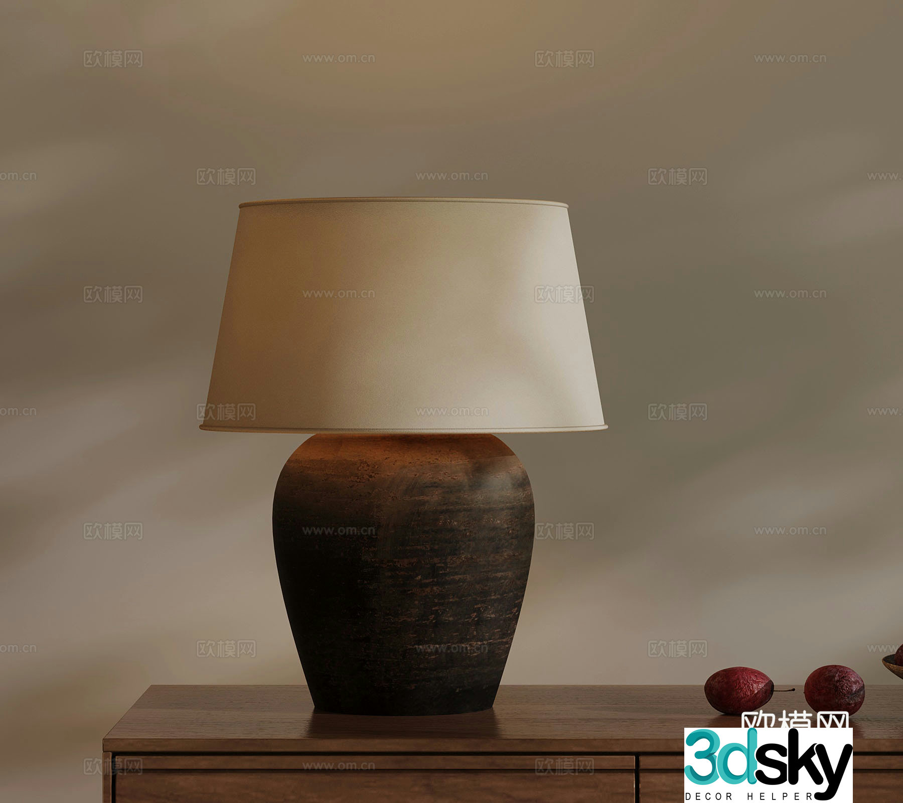 3D model of medieval style table lamp