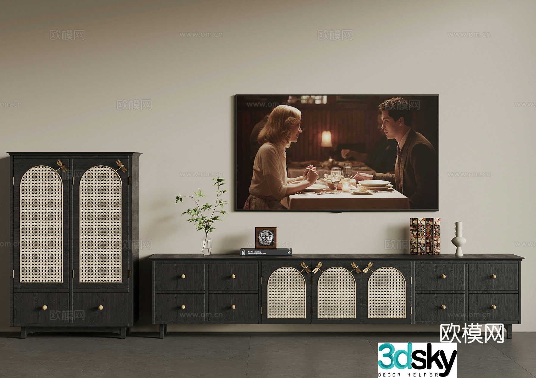 French TV cabinet 3d model