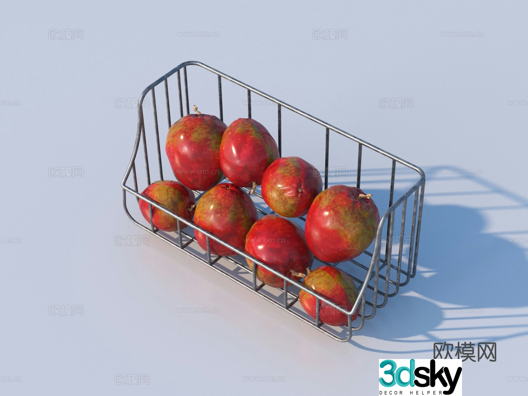Apple pear fruit fresh fruit 3d model