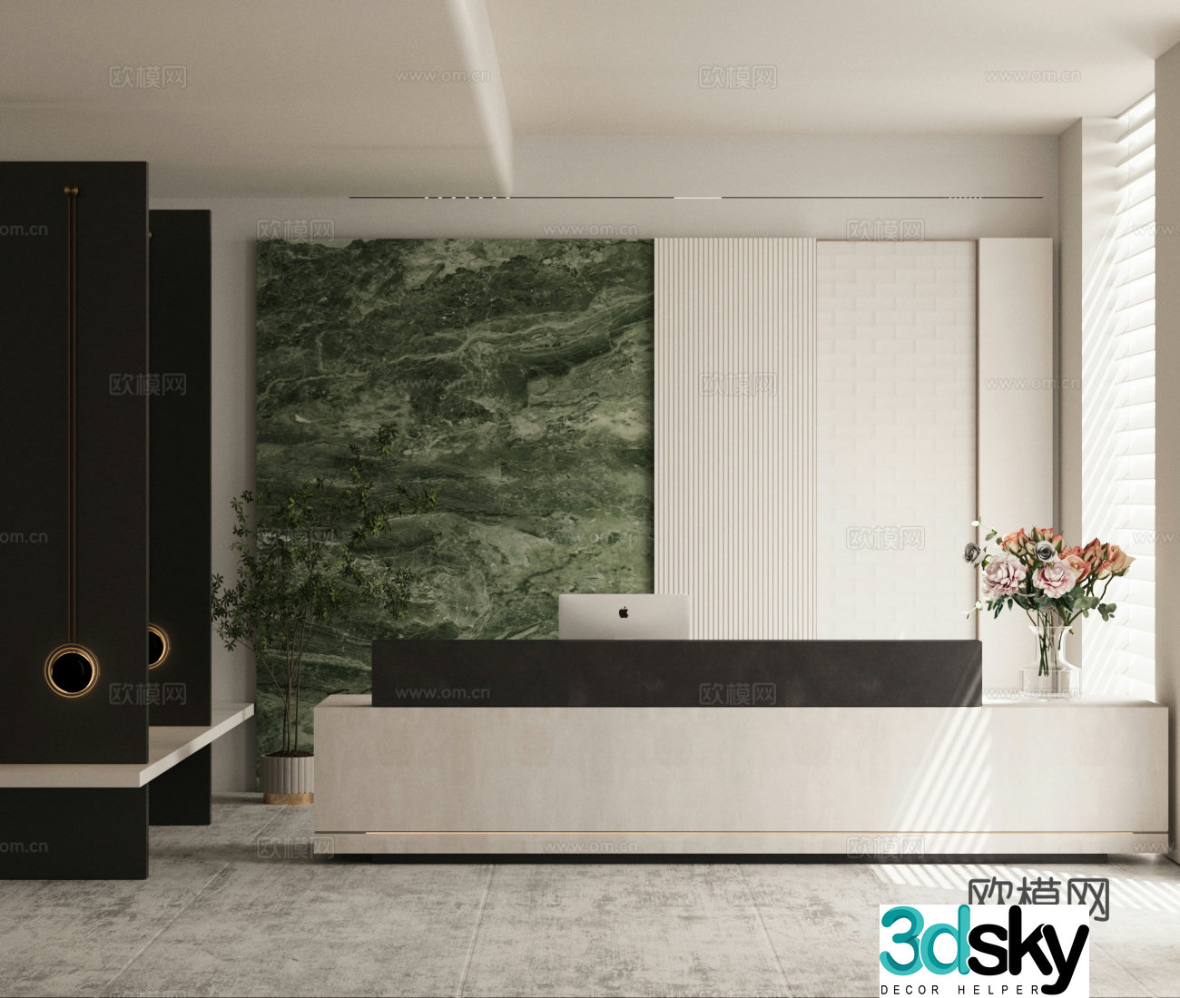 Modern company front desk 3D model