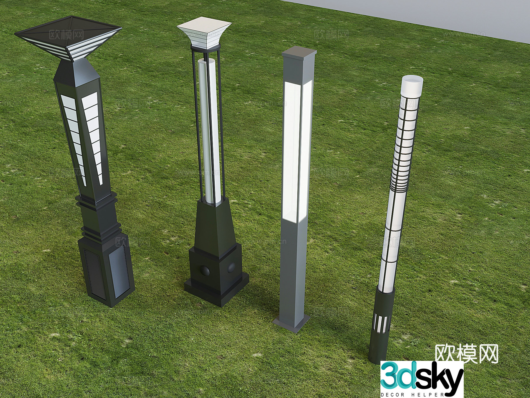 Modern outdoor light street light high pole landscape street light pole lamp post 3d model