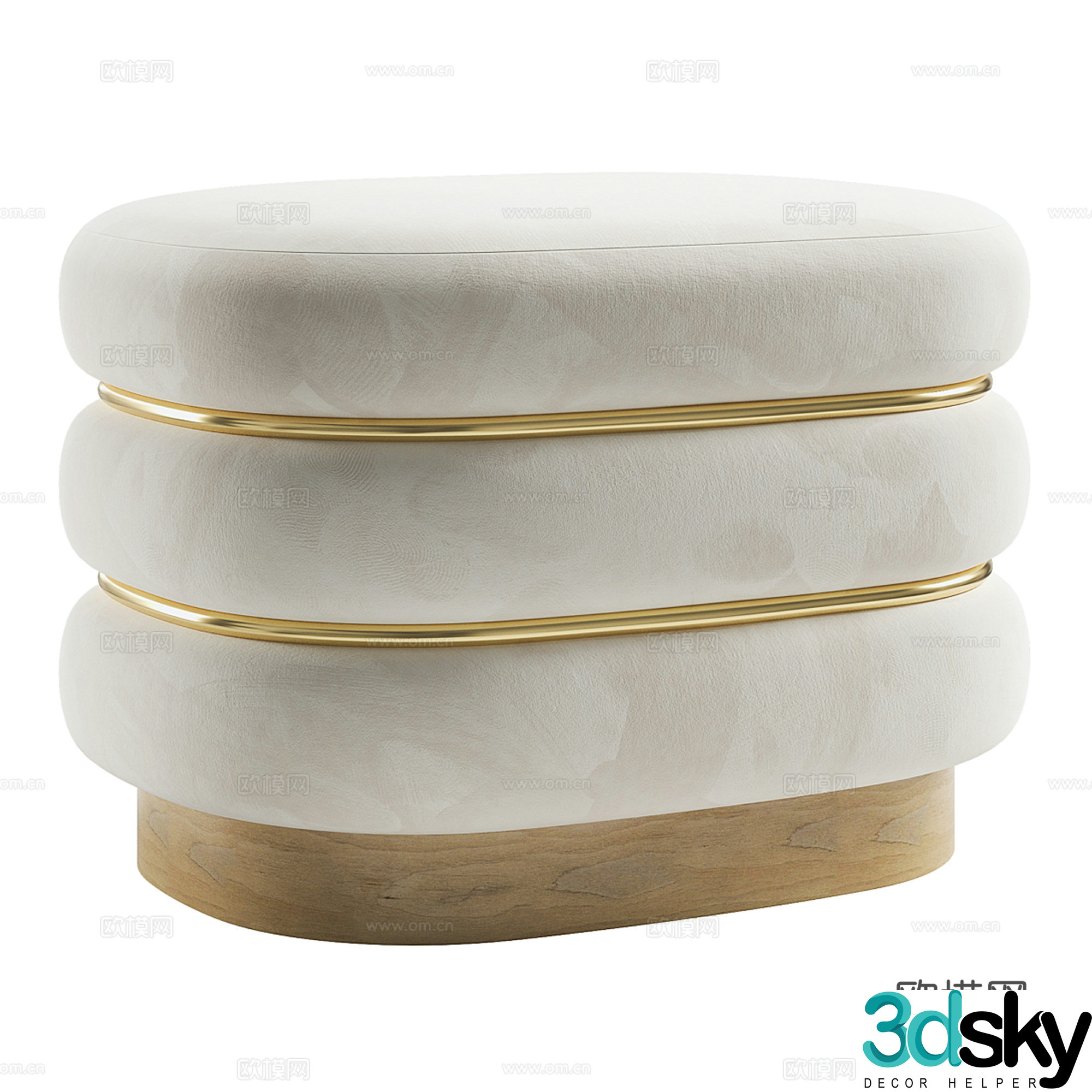 Sofa stool low stool dressing stool 3d model