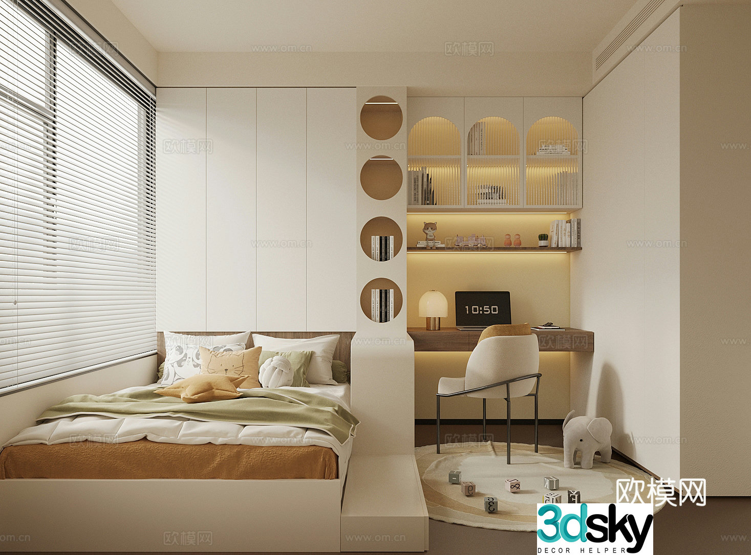 Modern children’s room children’s bedroom children’s master bedroom tatami bedroom 3d model