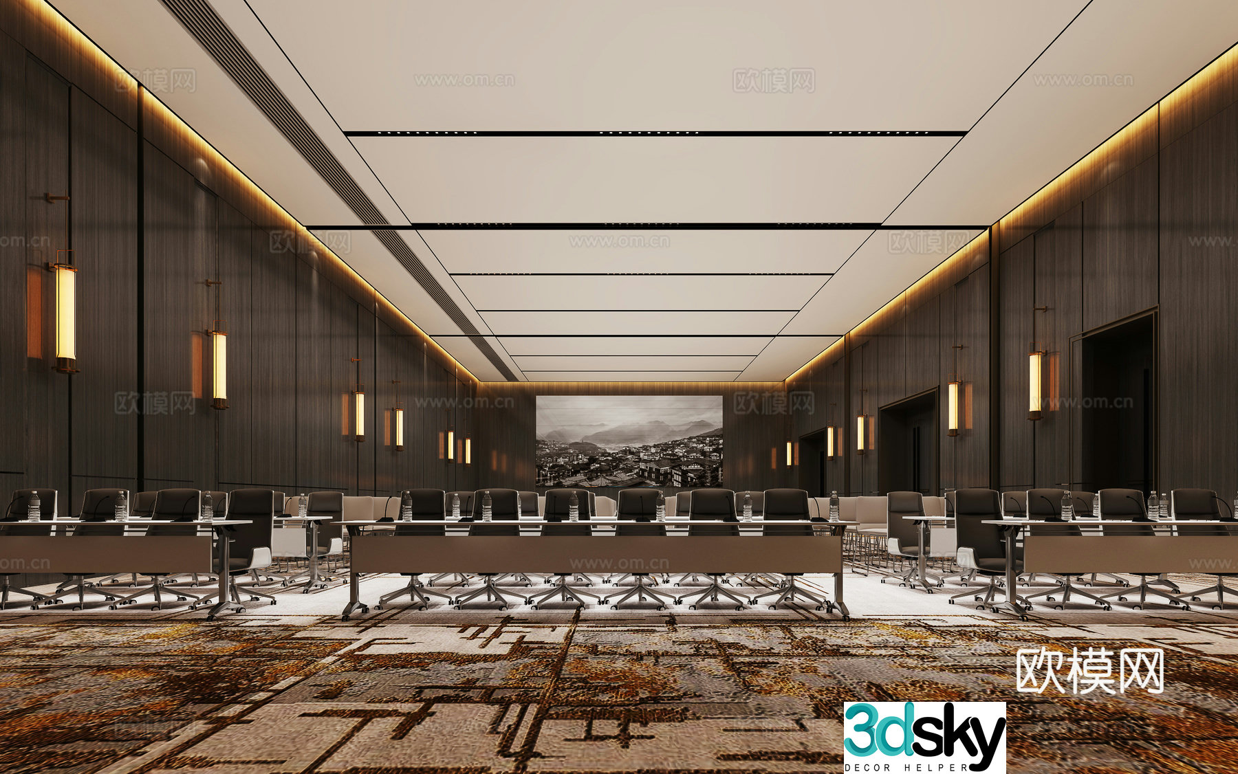 Modern conference room 3d model