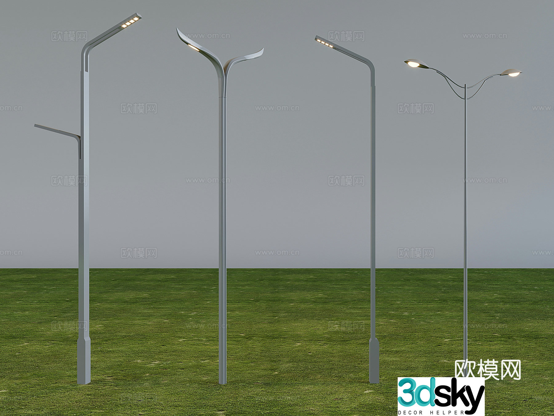 Outdoor lights high pole street lights landscape street lights pole lamp post 3D model