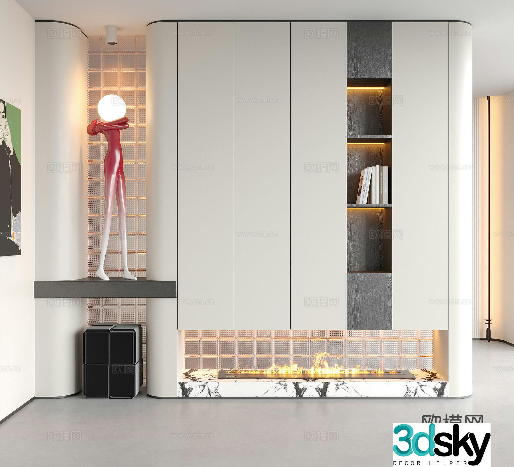 Modern decorative entrance door entrance door partition sculpture ornament 3D model