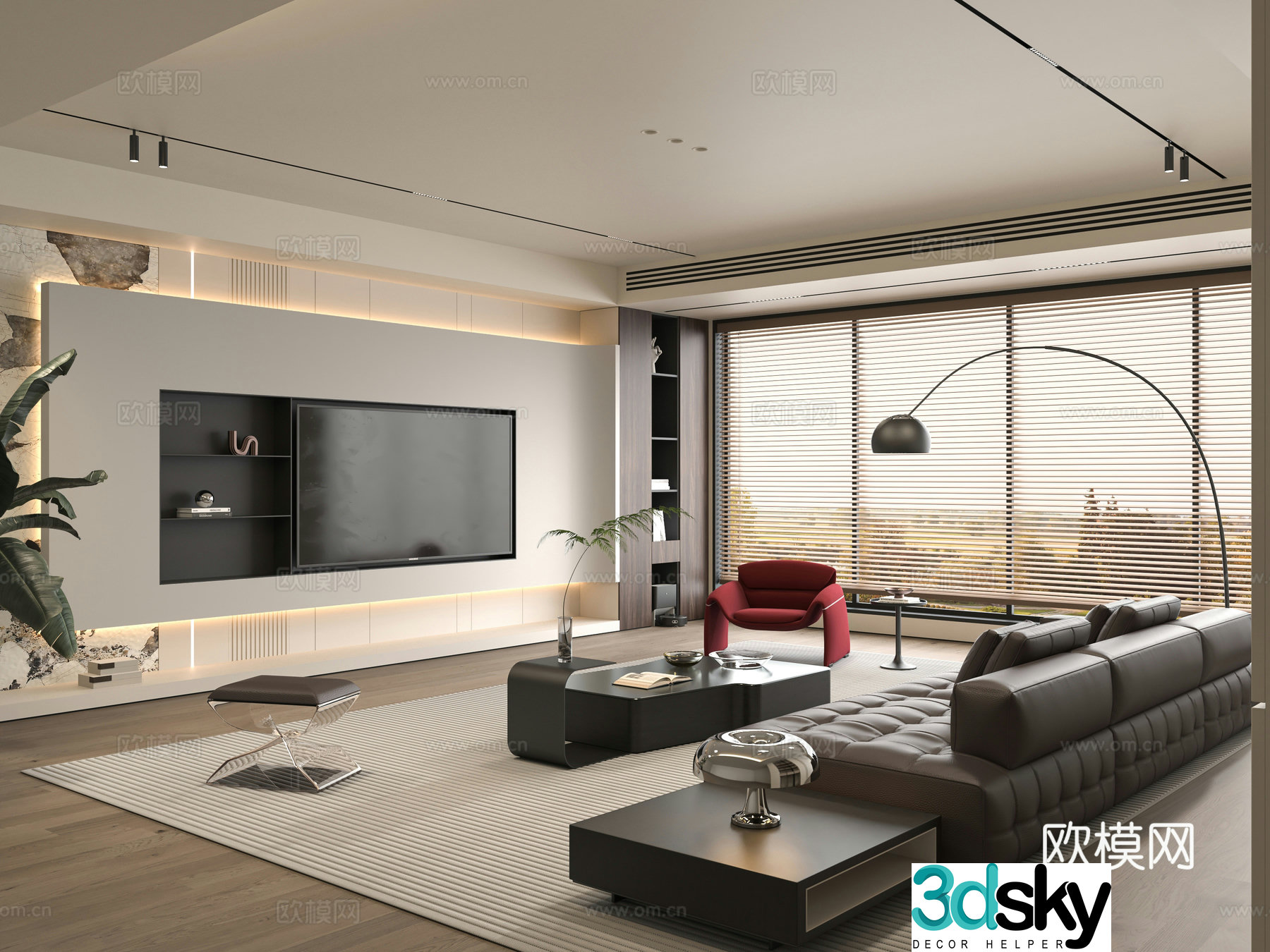 Minotti modern Italian living room 3d model