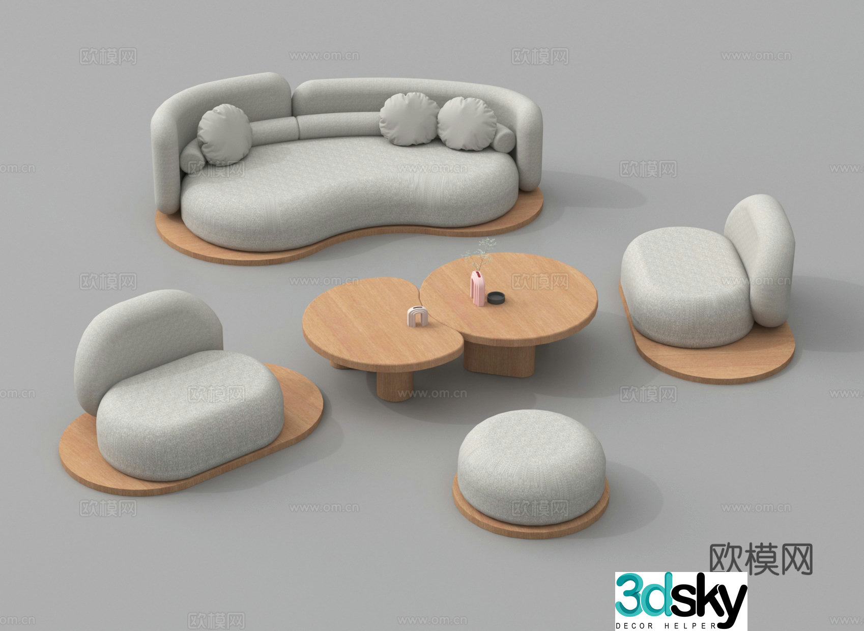 Outdoor sofa lobby sofa combination sofa 3d model