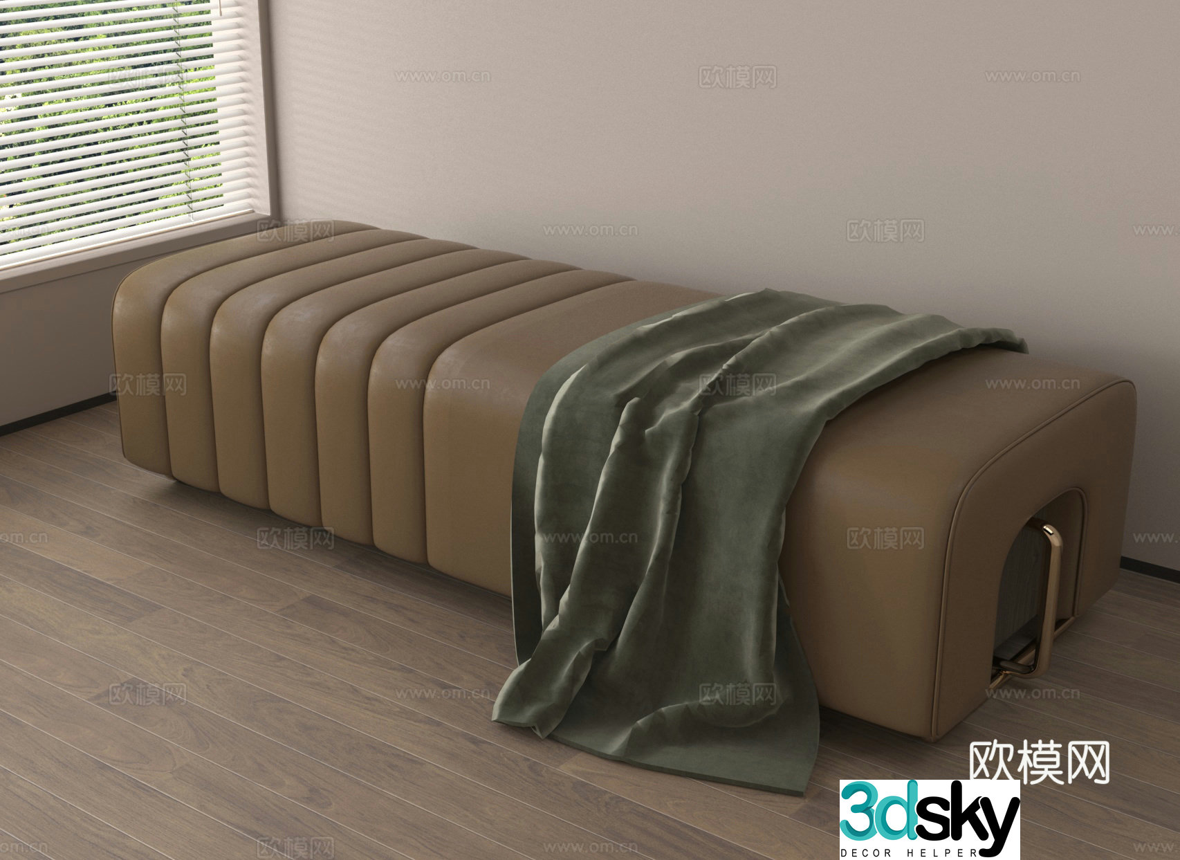 Sofa stool long bench 3d model