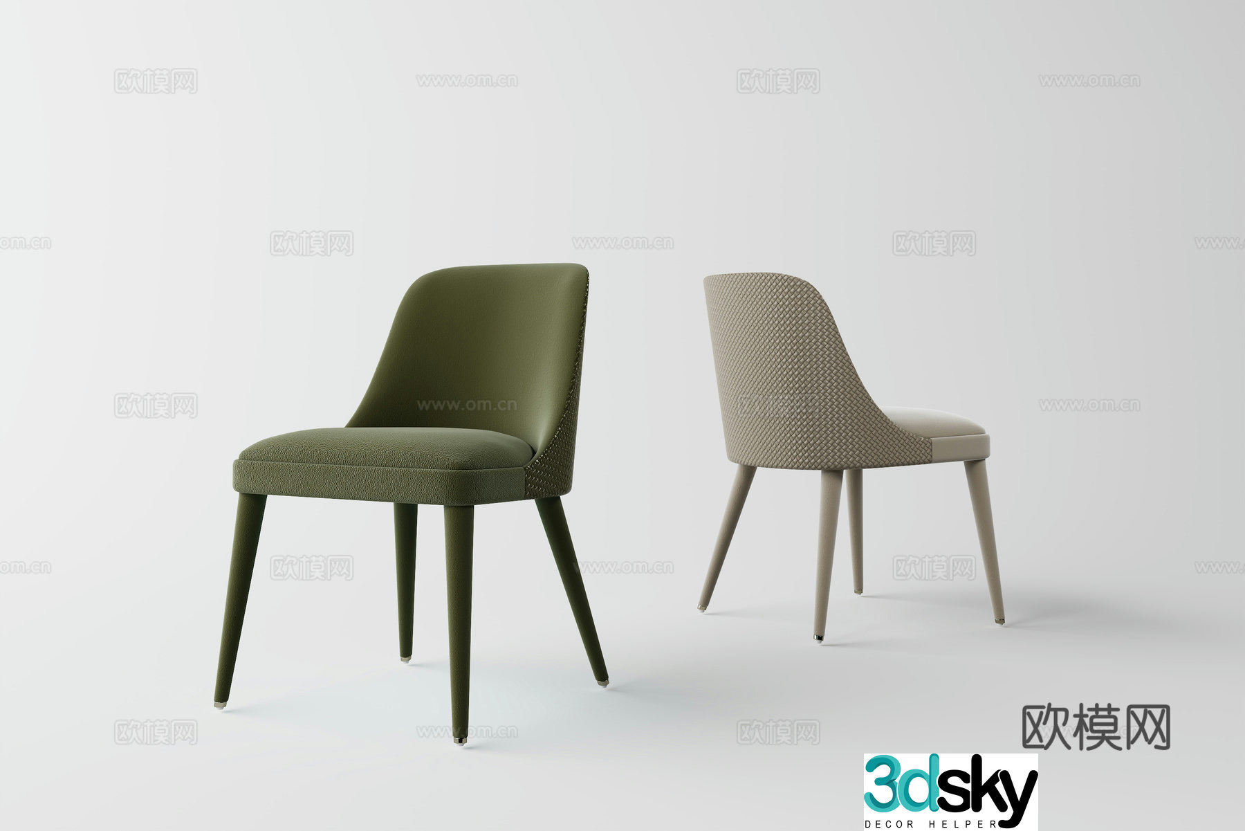Modern simple single chair 3d model