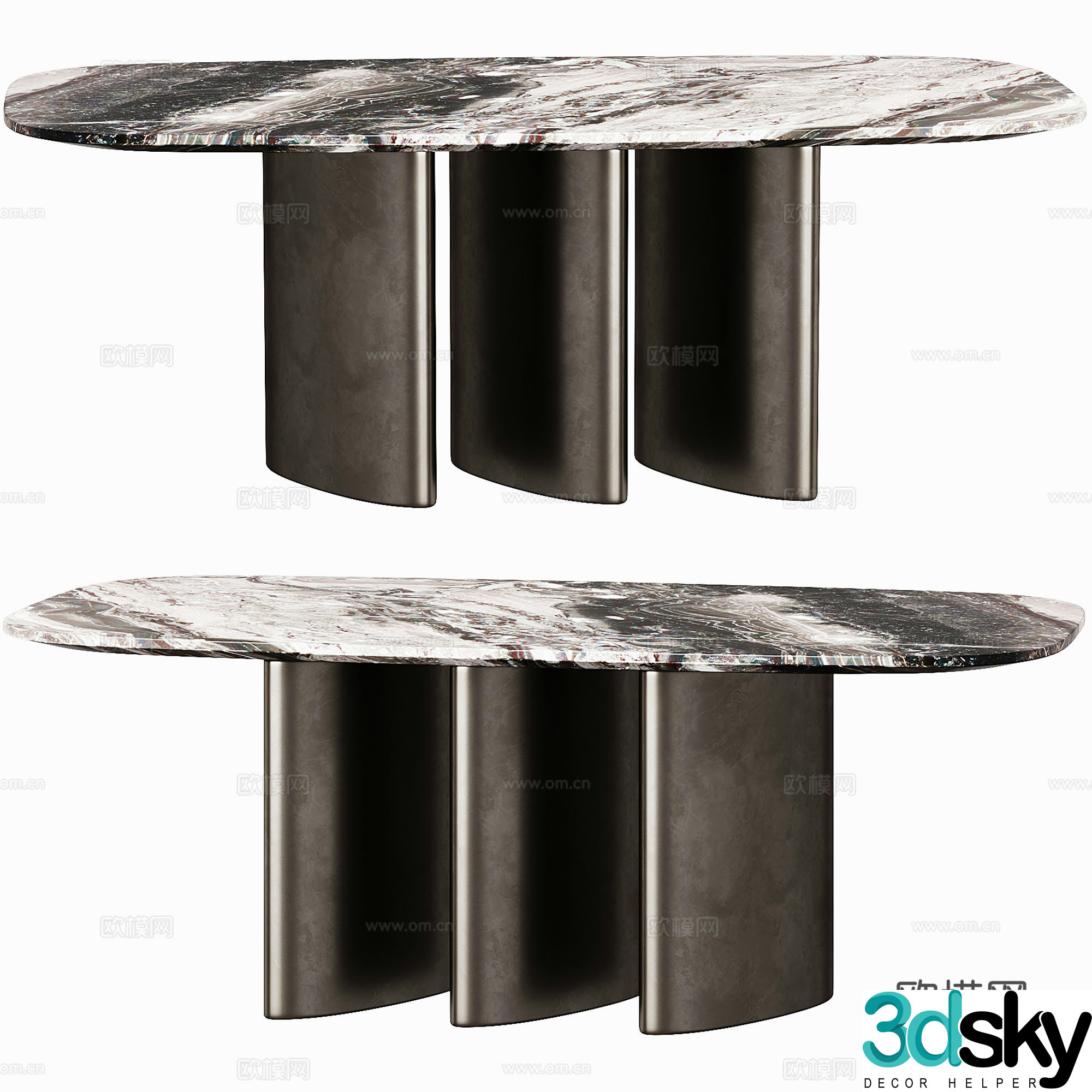 Modern restaurant dining table 3d model