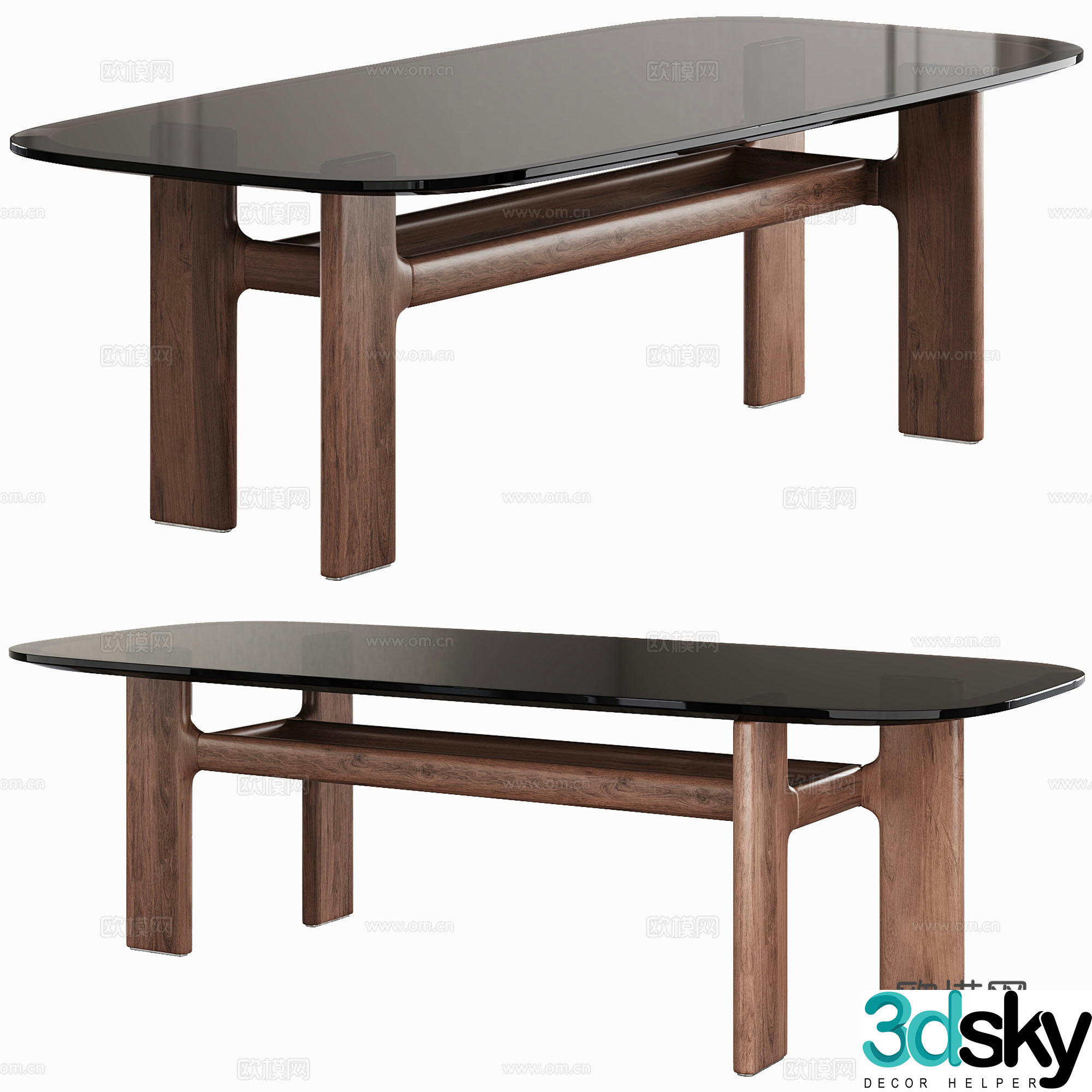 Modern restaurant dining table 3d model